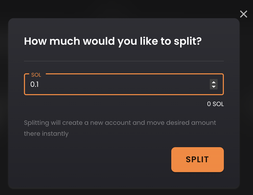 Split amount