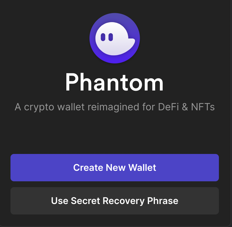 Create new Phantom wallet